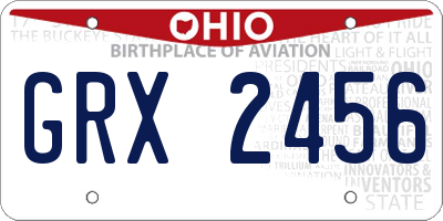 OH license plate GRX2456