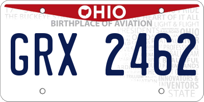 OH license plate GRX2462