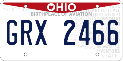 OH license plate GRX2466