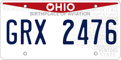 OH license plate GRX2476