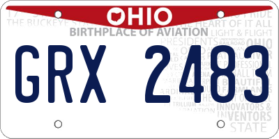 OH license plate GRX2483