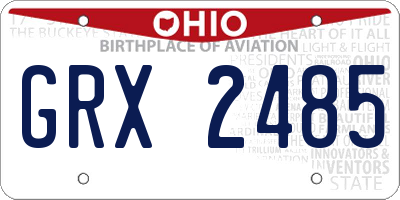 OH license plate GRX2485
