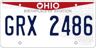 OH license plate GRX2486