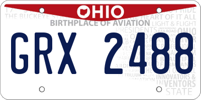 OH license plate GRX2488