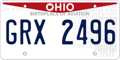 OH license plate GRX2496