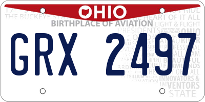 OH license plate GRX2497