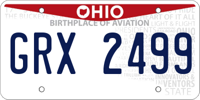 OH license plate GRX2499