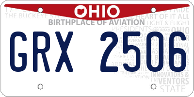OH license plate GRX2506