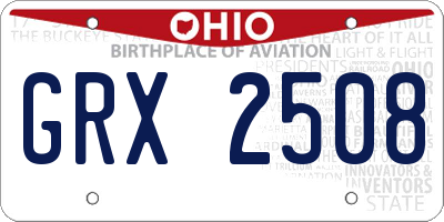 OH license plate GRX2508