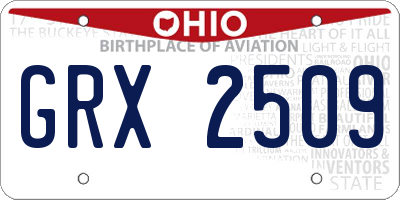 OH license plate GRX2509