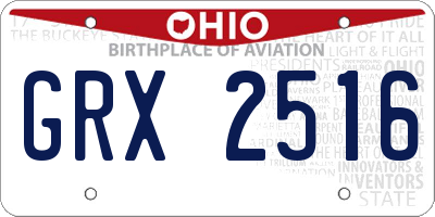 OH license plate GRX2516