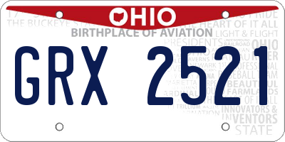 OH license plate GRX2521