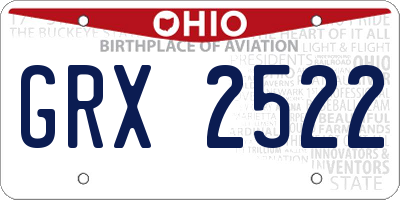 OH license plate GRX2522