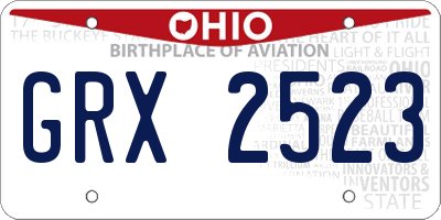 OH license plate GRX2523