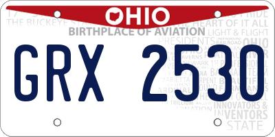OH license plate GRX2530