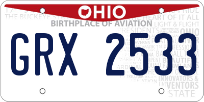 OH license plate GRX2533