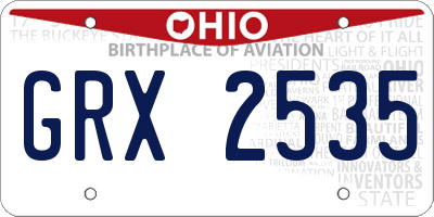 OH license plate GRX2535