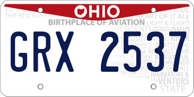OH license plate GRX2537