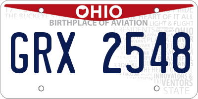 OH license plate GRX2548