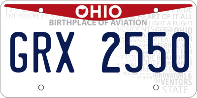 OH license plate GRX2550