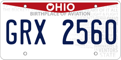 OH license plate GRX2560