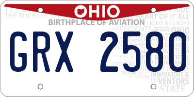 OH license plate GRX2580