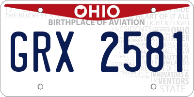 OH license plate GRX2581