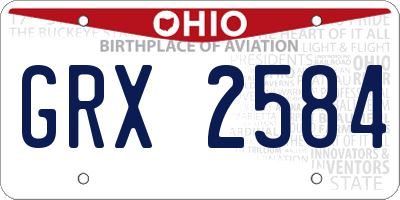 OH license plate GRX2584