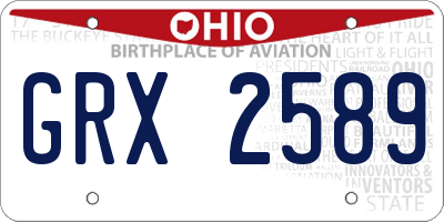 OH license plate GRX2589