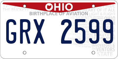 OH license plate GRX2599