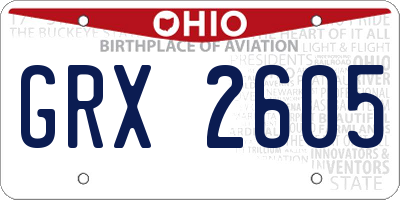 OH license plate GRX2605