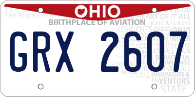 OH license plate GRX2607