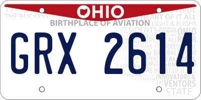 OH license plate GRX2614