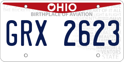 OH license plate GRX2623