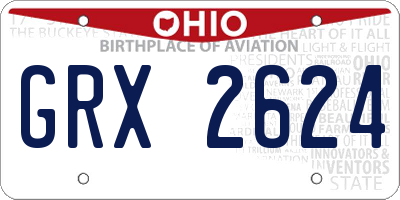 OH license plate GRX2624