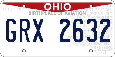 OH license plate GRX2632