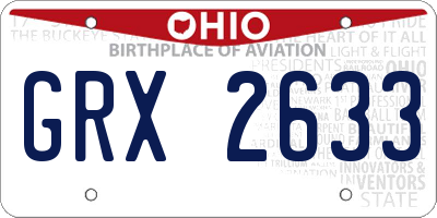 OH license plate GRX2633