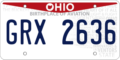 OH license plate GRX2636