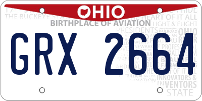 OH license plate GRX2664