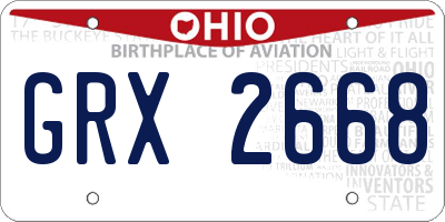 OH license plate GRX2668