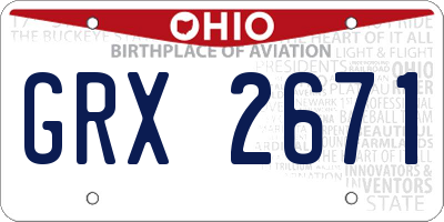 OH license plate GRX2671