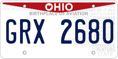 OH license plate GRX2680