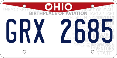 OH license plate GRX2685