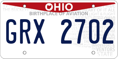 OH license plate GRX2702