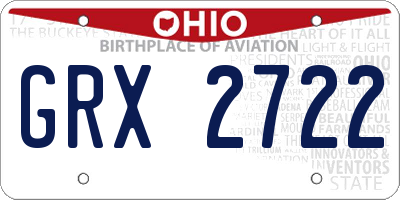 OH license plate GRX2722