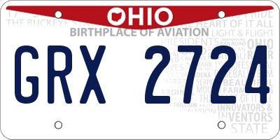 OH license plate GRX2724