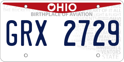 OH license plate GRX2729