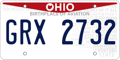 OH license plate GRX2732