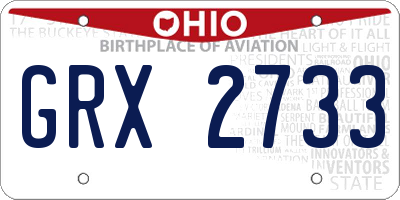 OH license plate GRX2733
