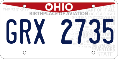 OH license plate GRX2735